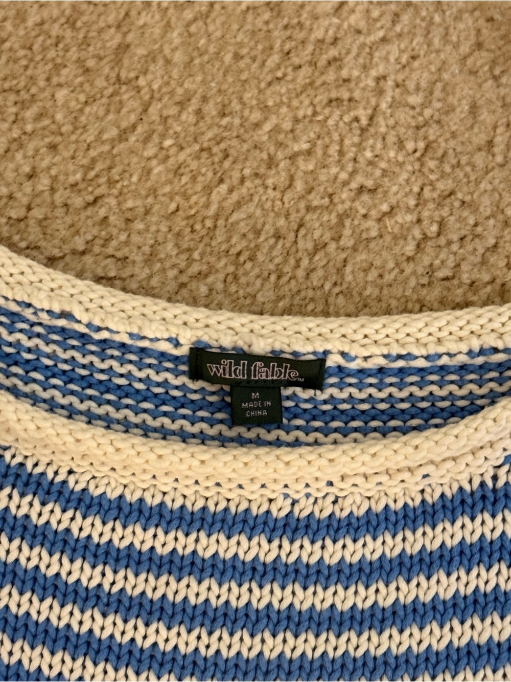 Wild Fable Striped Blue and Cream Knit Sweater - Women - Picture 2 of 5